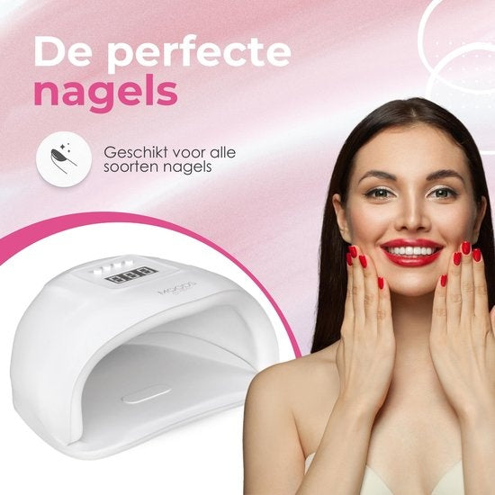 Moods Gellac Professional Luxury Nail Lamp- UV Lamp Gel Nails - Nail Dryer - Contrôlable avec des boutons - Powerful LED Lamp - White