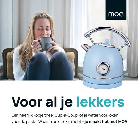 MOA Retro Kettle - Bleu pastel - Électrique - acier inoxydable - EK4TBL