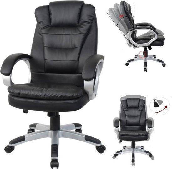 VDD Gaming Desk Chair - Ergonomique mobile - Noir - 62x50x115cm