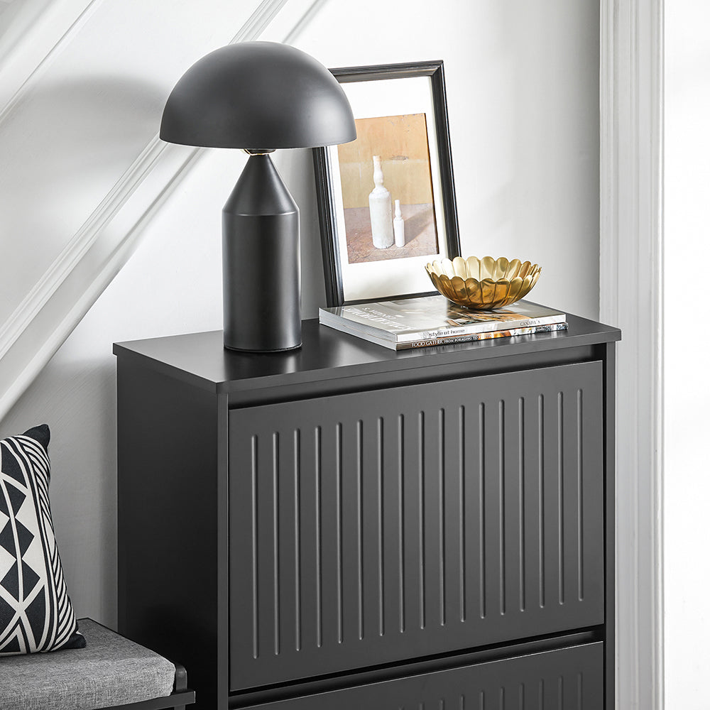 SoBuy FSR165-K-SCH Armoire à chaussures avec 2 volets, étagère à chaussures, armoire de couloir, armoire de rangement
