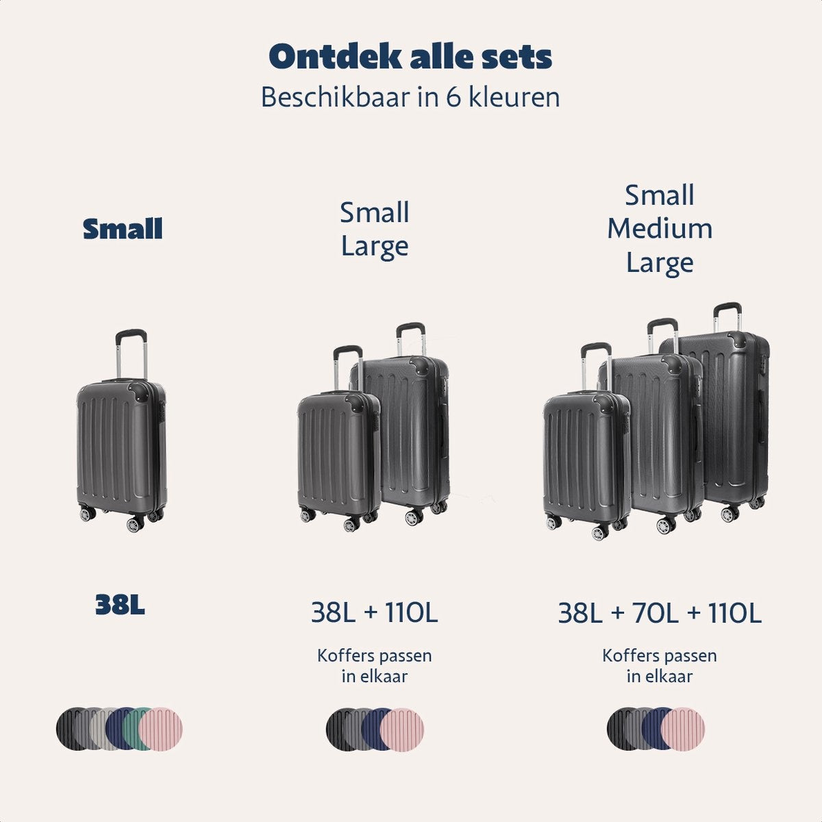 TRVLMORE Bagage à main Valise à roulettes - Serrure à chiffres - 54x36x20cm - 38L - Gris foncé