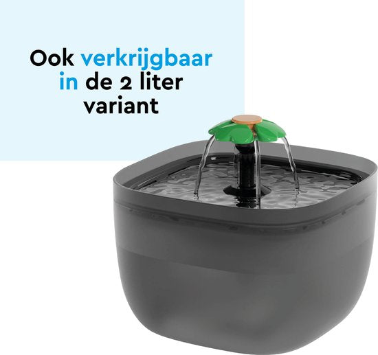 BRASQ Fontaine à boire pour chat et chien 2,5 litres - Fontaine à eau - Fontaine pour chat - Distributeur d'eau - Abreuvoir pour animaux - Blanc - Sans BPA - silencieux - Inclus 4 filtres de rechange + accessoires
