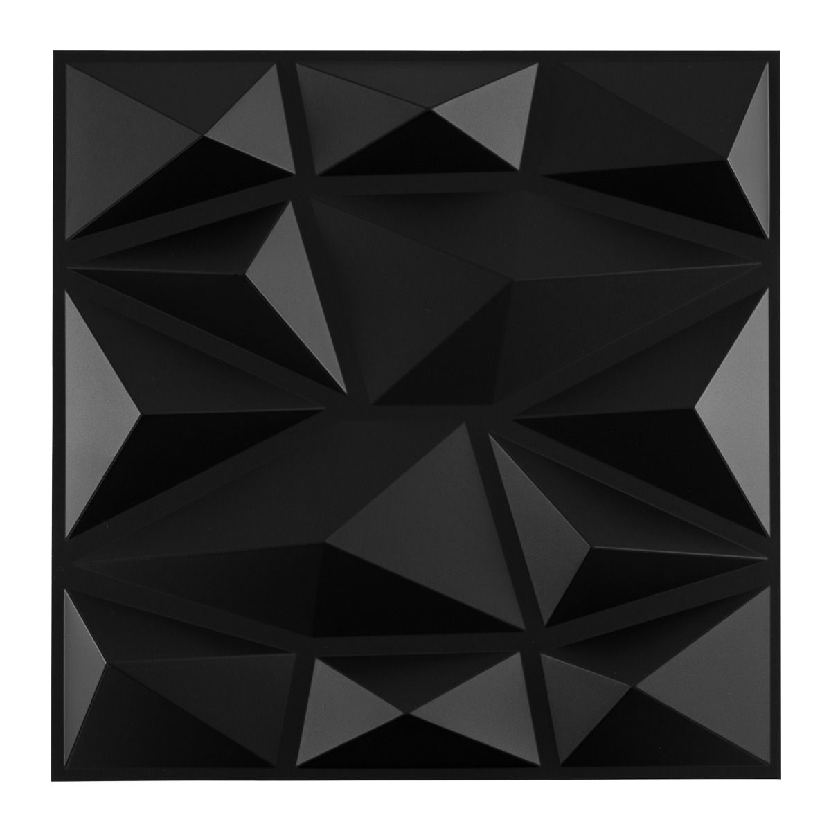 Panneaux muraux Coast 3D - motif en losange - autocollants - noirs 30 x 30 cm, 50 pièces