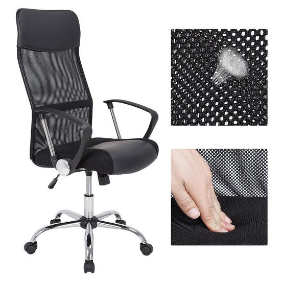 VEEHAUS Chaise de bureau en maille noire