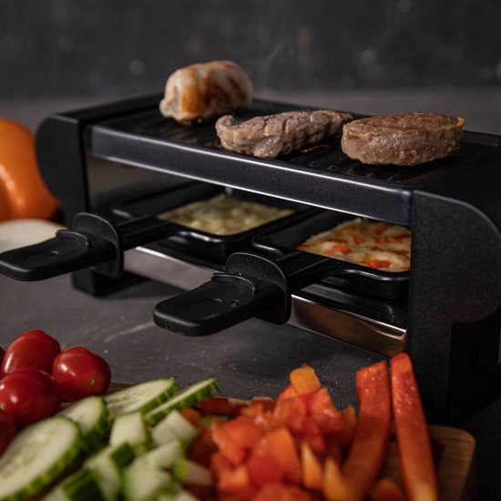 Boska Raclette Mini 220V - pour fondre et griller - 2 personnes - Noir
