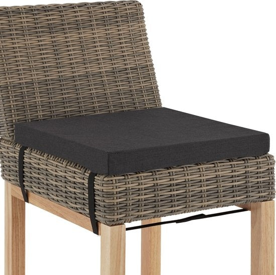 tectake® - Tabouret de bar en osier Latina - Chaise haute - Tabouret - Tabouret de cuisine - naturel - 404801 - poly-rattan