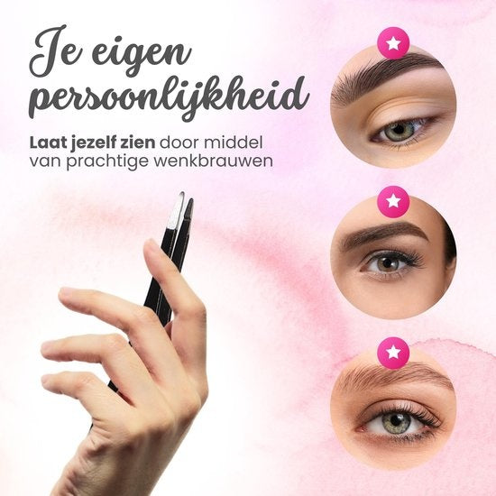 Allures Tweezers - Pince à épiler pointue - inclinée - Épilation - Beauté - Noir - acier inoxydable