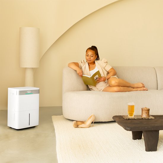 VONROC Déshumidificateur - 40L/jour - Réservoir d'eau de 5,5L - Contrôle Wifi & app -Filtre à ions argent & filtre à charbon