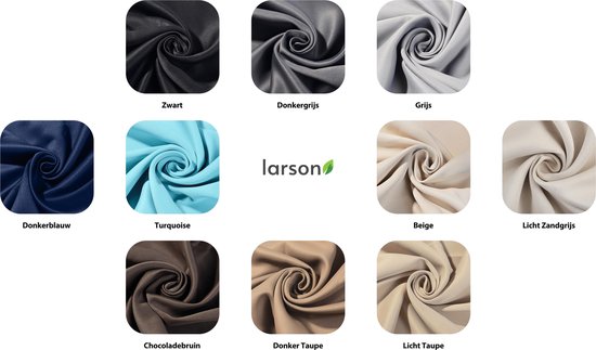 Larson - Rideau occultant uni de luxe - avec crochets - 1,5m x 2,5m - Gris clair