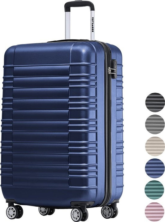 TRVLMORE Valise - Bagage à main - 54x36x20cm - 38L - Bleu foncé
