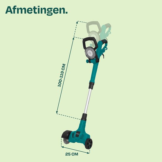 Brosse électrique anti-mauvaises herbes VONROC 500 W - nettoyeur de joints - élimination - manche télescopique - avec brosse en acier et en nylon