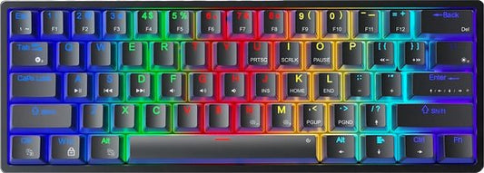 AULA F3261 - Clavier de jeu filaire - Mécanique - Full RGB - 61 touches - Commutateur rouge - Hot swap - Claviers Qwerty - Noir