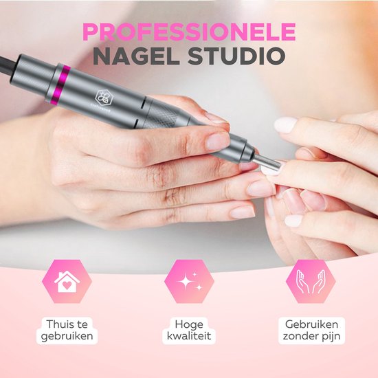 Beeperfect® Lime à ongles électrique avancée - Moulin à ongles - Ensemble de manucure et pédicure - 35 000 tr/min - 26 embouts et 66 rouleaux de ponçage