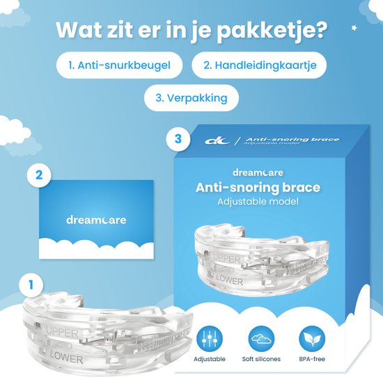 DreamCare Anti Snore Brace - Anti ronflement - Attelle anti ronflement - Ajustable - Attelle anti ronflement - Produits anti ronflement - Sans Bpa