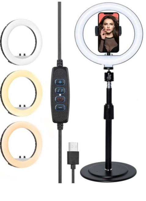 Ensemble de lampes annulaires - LURK® - LED de 8 pouces - Trépied réglable - Télécommande - Convient pour smartphone