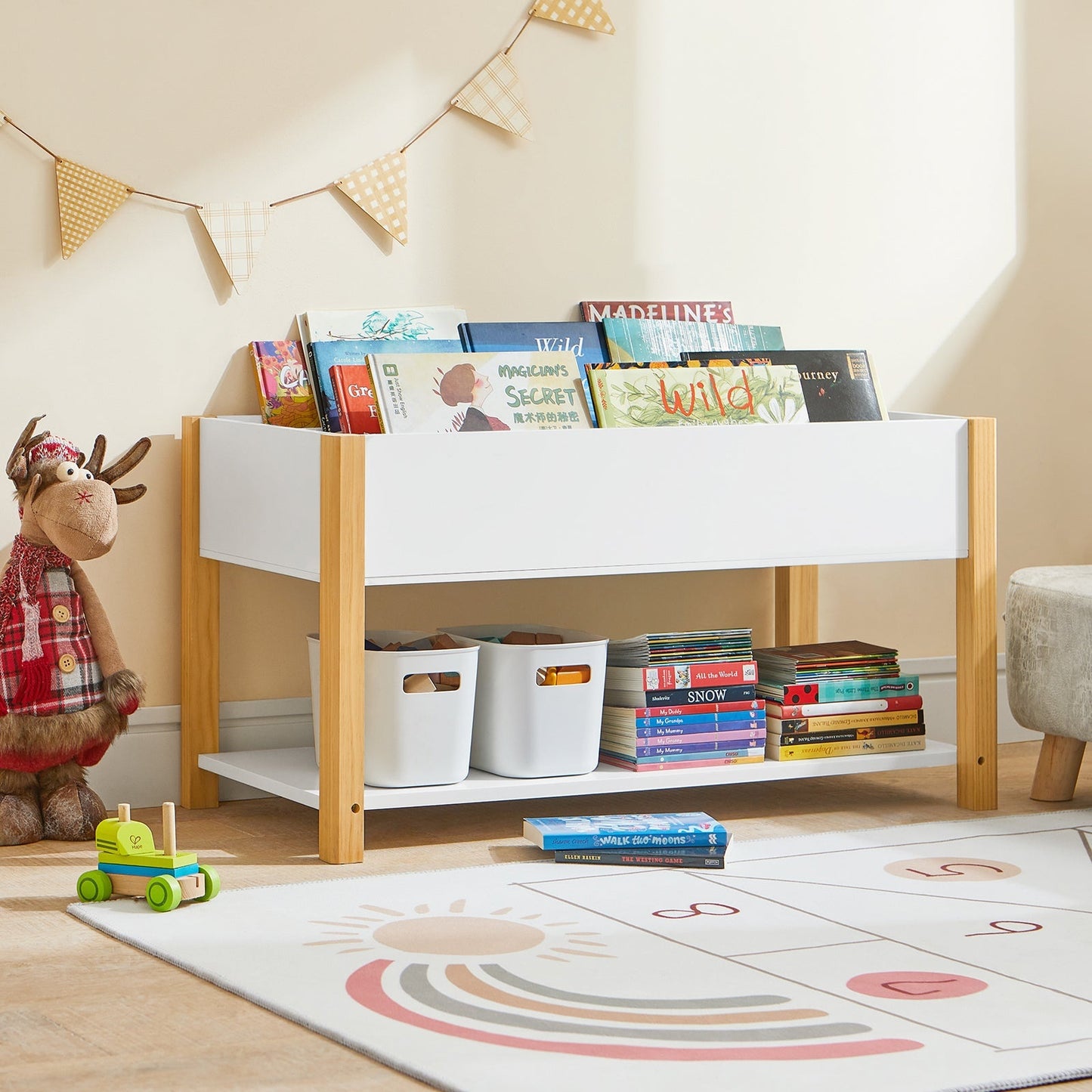 SoBuy Bibliothèque pour enfants - 2 étages - 85 x 42 x 45 cm