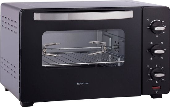 Four autonome Inventum OV307B - 30 L - Chaleur tournante - Broche rotative - 100-230 °C - 5 modes de cuisson - Noir