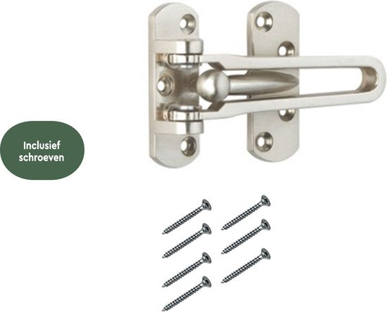 BRASQ Arrêtoir de porte avec matériel de fixation, argent - Sécurité des portes - Protection contre les effractions