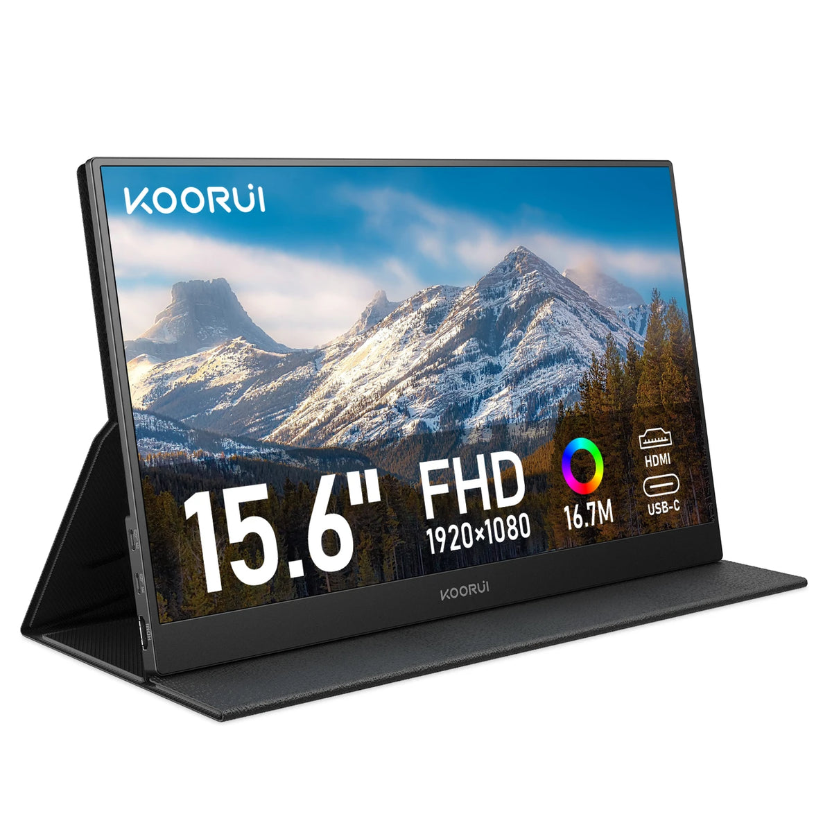KOORUI E1511A Écran portable - 15,6 pouces - IPS FHD - 60 Hz - Noir