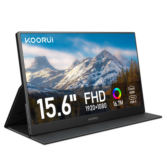 KOORUI E1511A Écran portable - 15,6 pouces - IPS FHD - 60 Hz - Noir
