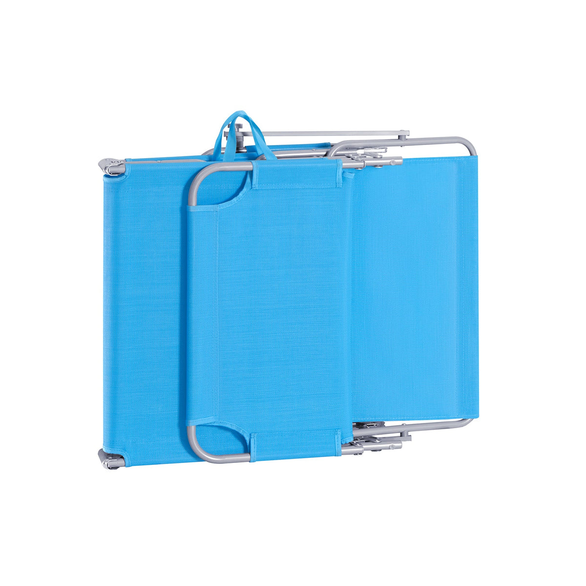 SoBuy Lounger OGS48-B - Coussin amovible - Toit ouvrant réglable - 189 x 28 x 62 cm - Bleu