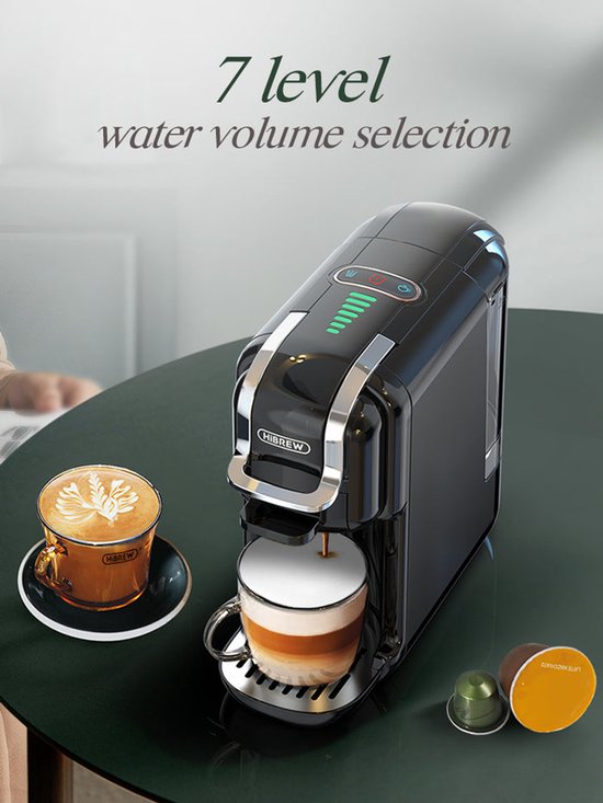 Machine à capsules Hibrew H2B 5-en-1 pour Nespresso et Lavazza, dotée de fonctions multifonctions