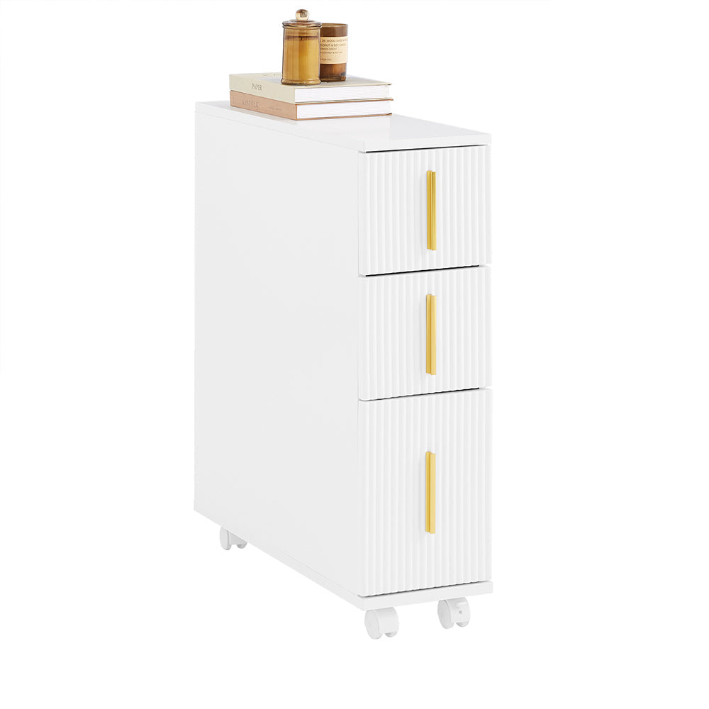 SoBuy Cabinet de toilette - avec tiroirs et roulettes - max 19 kg - 60 x 20 x 70 cm - blanc