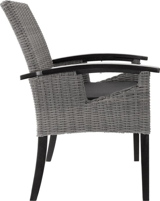 tectake® - Chaise en osier chaise de jardin chaise patio - Rosarno - gris - 404806 - poly-rattan