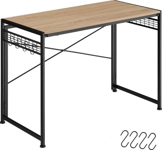 tectake® - Bureau pliant Paterson 102x51x77cm - brun clair - 404661