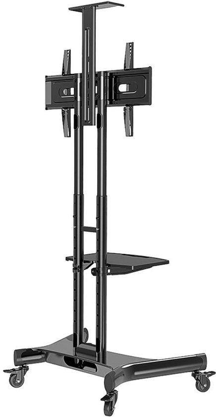 Support TV mobile Neomounts NM-M1700BLACK - 32 à 75 pouces - réglage en hauteur de 104,2 à 154,2 cm - manuel - avec support pour webcam et ordinateur portable - noir
