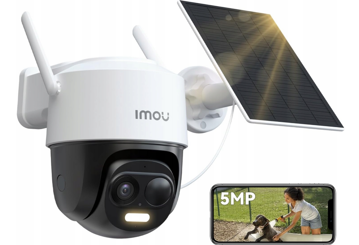 Caméra de surveillance Imou Cell PT 2C Solar 3K 5 MP – Sans fil – 360° – Vision nocturne 20 m – Blanche