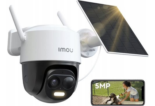 Caméra de surveillance Imou Cell PT 2C Solar 3K 5 MP – Sans fil – 360° – Vision nocturne 20 m – Blanche