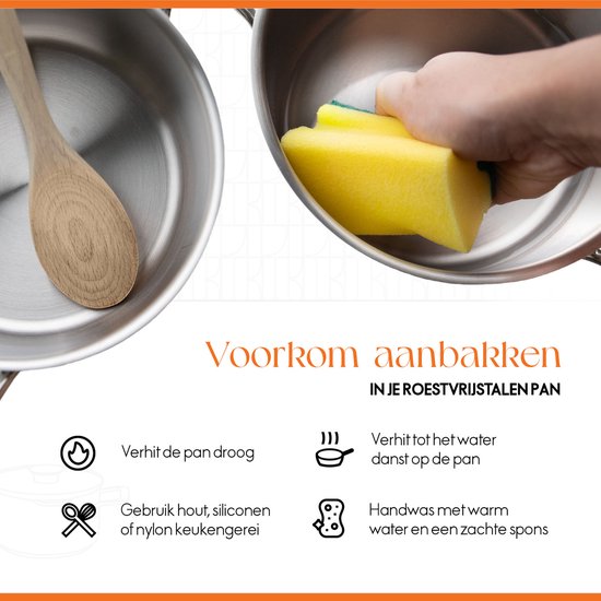 Poêle wok ELLE Gourmet Classique en acier inoxydable avec couvercle - Ø 28 cm - Sans PFAS - Induction