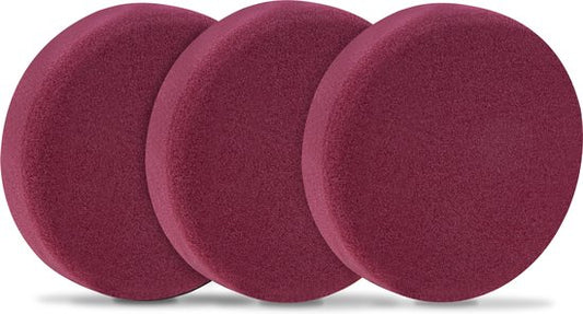 VONROC Disques de polissage/Pads de polissage en mousse pour polisseuses - 150mm, 3 pièces - Rouge