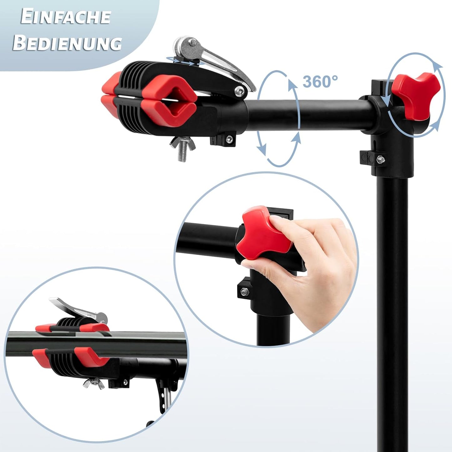 Support de montage pour vélo WOLTU Noir - Réglable de 105 à 185 cm - Pivotant à 360° - Jusqu'à 25 kg