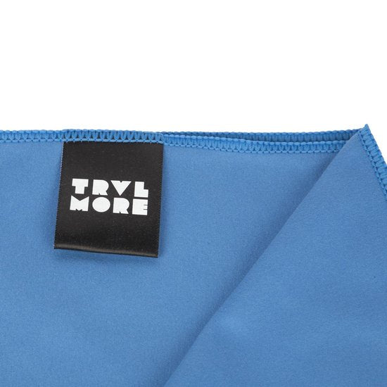 TRVLMORE Set de serviettes de voyage en microfibre - 2 pièces - Petit (40 x 80 cm) & Grand (76 x 150 cm) - Microfibre - Bleu