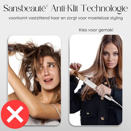Sansbeauté® 7-in-1 Airstyler - Multistyler - Brosse sèche-cheveux cheveux courts - Hairstyler - Sèche-cheveux - Brosse sèche-cheveux - Brosse chauffante - Brosse à boucler - Pince à boucler - Brosse coiffante - Coldshot - Câble rotatif