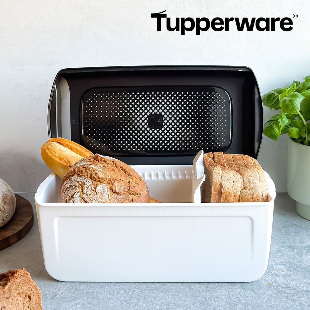 Boîte à pain Tupperware BreadSmart - Avec séparateur pratique - 100 % sans BPA - Préserve la fraîcheur du pain plus longtemps