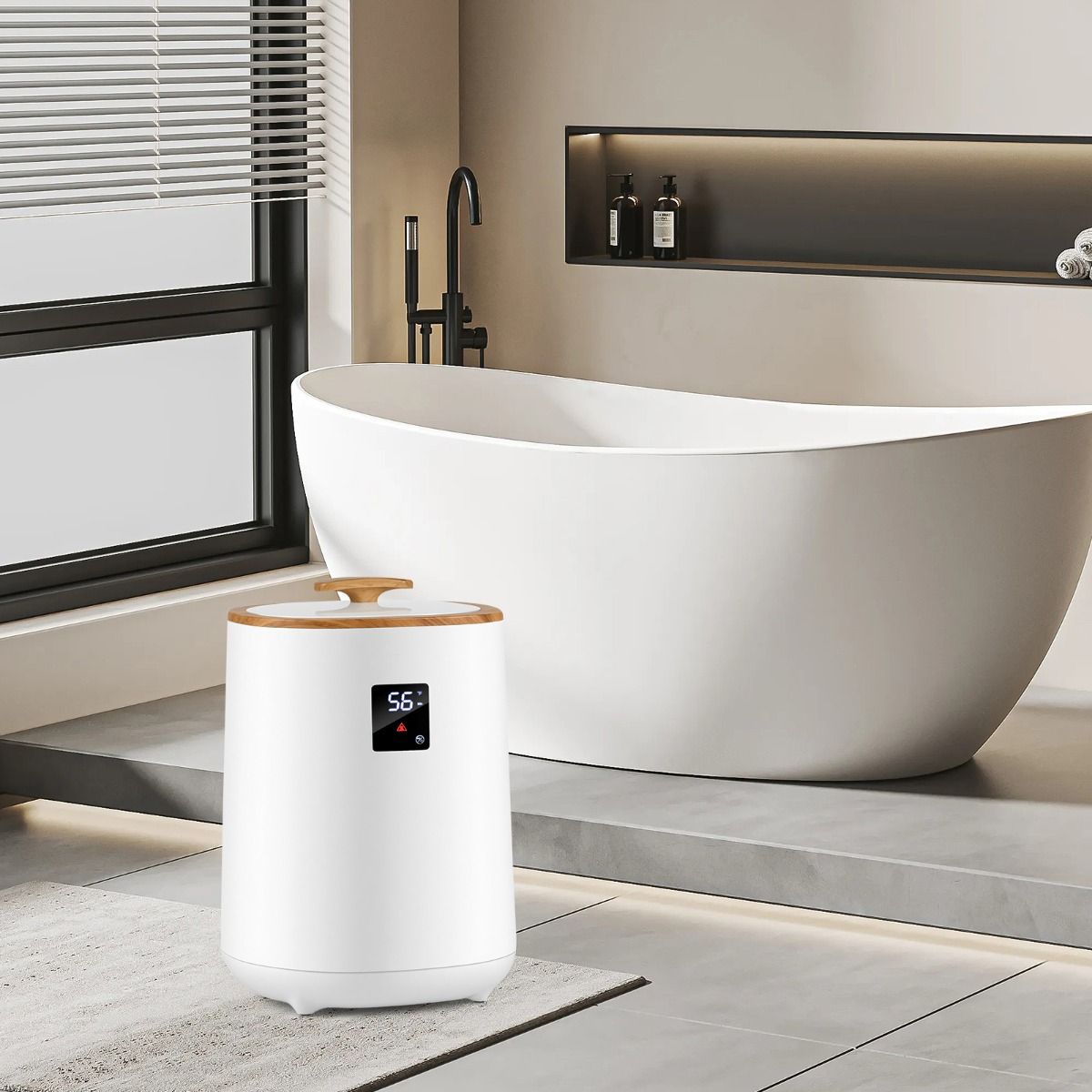 Chauffe-serviettes Coast Emmer - Chauffage rapide - Capacité de 18 litres - Blanc