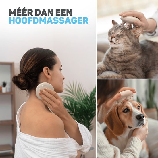 Vulpes Goods® BodyCare - Appareil de massage crânien à infrarouge - Masseur électrique - Masseur de cuir chevelu - Brosse à cheveux - Stimule la croissance et la circulation des cheveux - Rechargeable par USB