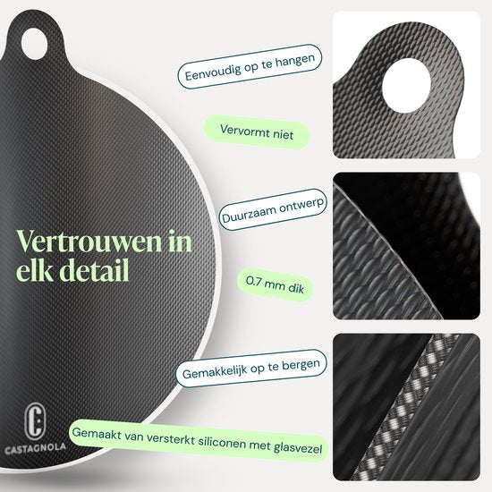 Protecteur pour plaques à induction Castagnola - Protecteur de casserole résistant à la chaleur jusqu'à 280 °C - Plaque de protection pour plaque de cuisson et plaque à induction - Tapis antidérapant pour casseroles - Lot de 4 : 1 x 18 cm, 2 x 22 cm et 1