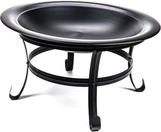 Brasero avec protection anti-étincelles – BBQ Collection - Foyer extérieur en acier carbone – 77 x 17 x 76 cm – Poêle de terrasse pour bois de chauffage - feu de camp et le jardin