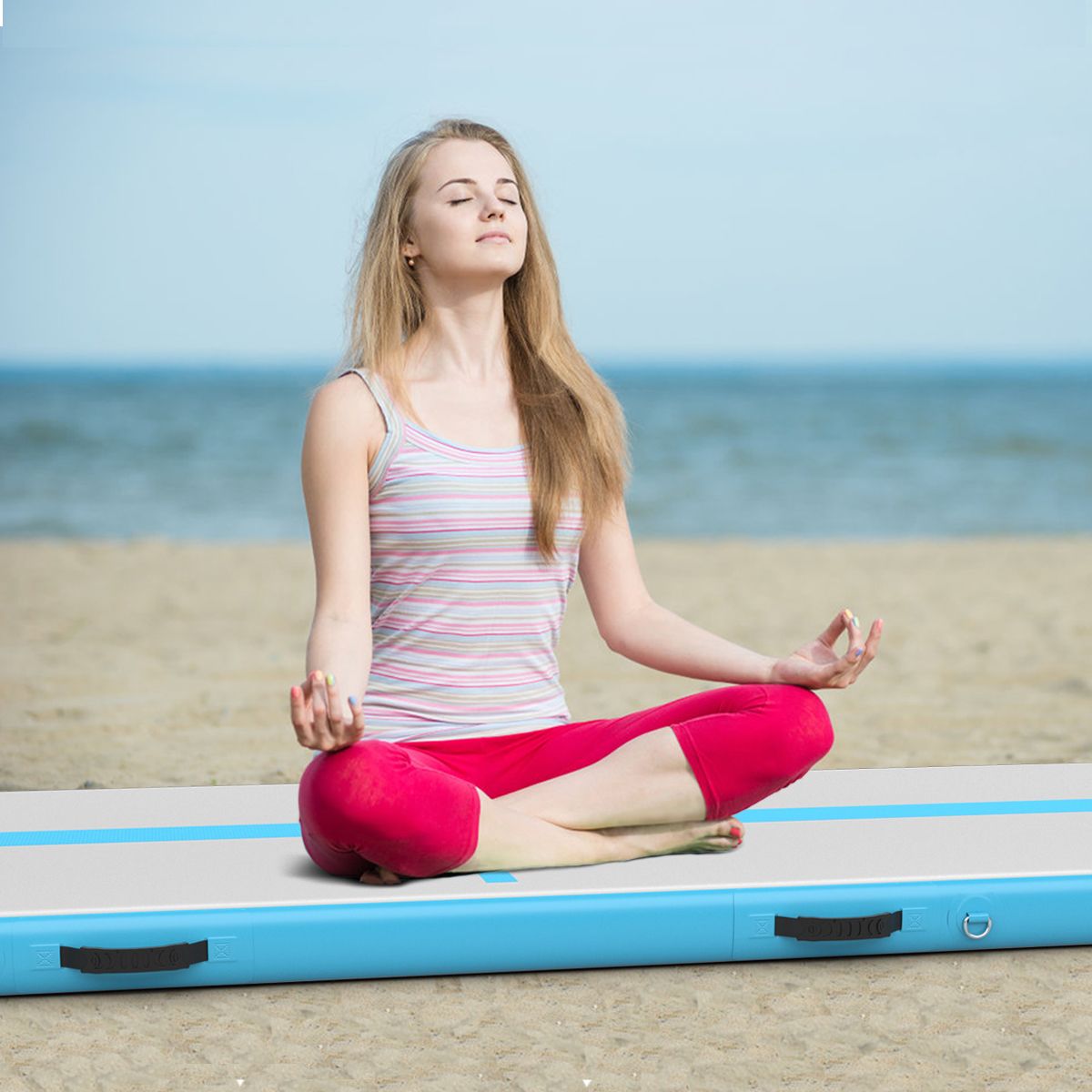 Coast Gymmat avec compresseur - Intérieur et extérieur - 450 x 100 x 15 cm - Bleu