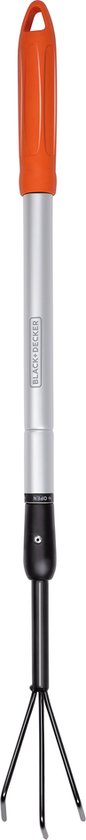 BLACK+DECKER Cultivateur - Manche télescopique 77 - 112 CM - 3 dents - Aluminium/ acier carbone