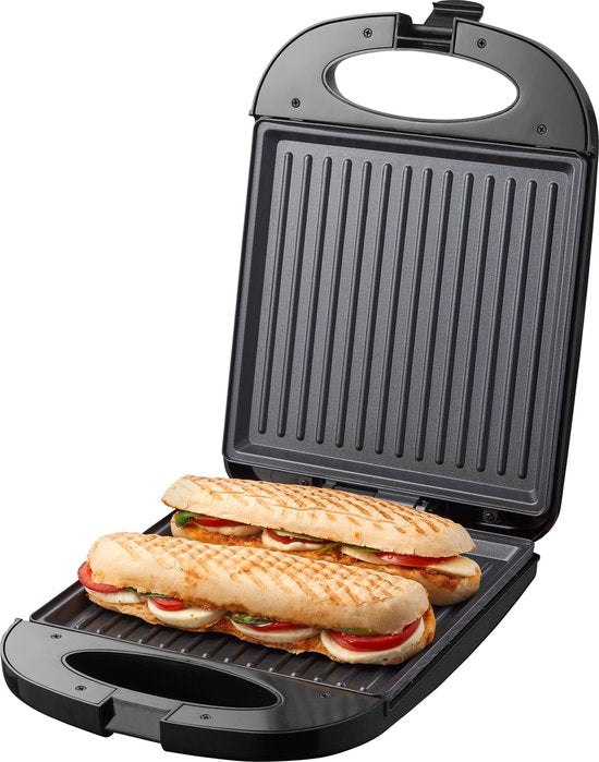 Tomado TGS4000B - Fer à repasser XXL pour sandwichs grillés - 4 sandwichs grillés - Grille-panini - Sans PFAS - 1200W - Noir