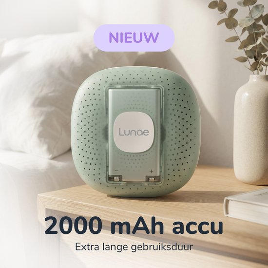 Lunae White Noise Machine 2026 - Appareil à bruit blanc avec veilleuse - Convient aux bébés, aux enfants et aux adultes - Aide au sommeil pour bébés - Entraîneur de sommeil pour enfants - Vert menthe