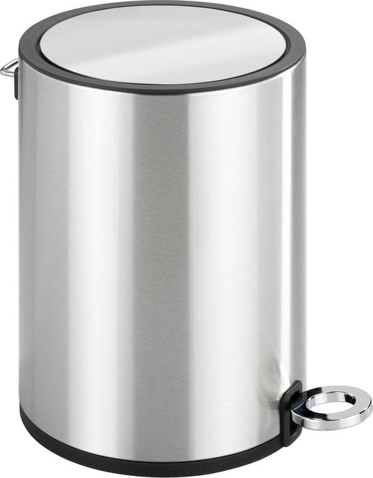 Poubelle à pédale en acier inoxydable brillant, 3 l, fermeture facile. Poubelle, corbeille à papier