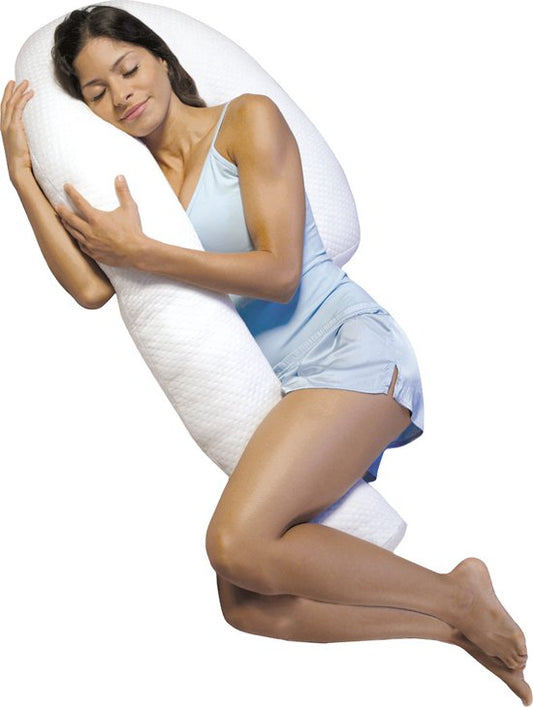 Dreamolino Swan - oreiller ergonomique pour dormir sur le côté - oreiller confort 7 en 1 - offre un soutien et une stabilisation - oreiller de grossesse - oreiller d'allaitement - oreiller de corps respirant