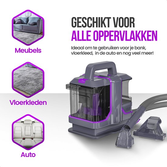 Strex Carpet Cleaner Extra Powerful - Nettoyeur de taches / Nettoyeur de meubles / Nettoyeur de matelas / Nettoyeur de canapés - 2 accessoires