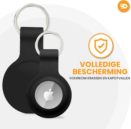 Drivv. Porte-clés AirTag - 2 pièces - Support AirTag - Silicone solide - Noir